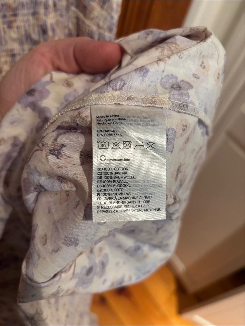 H&M Lavender Floral Smocked Maxi Dress  100% Cotton - Picture 7 of 7
